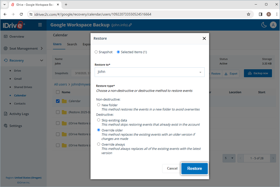 Google Workspace Backup